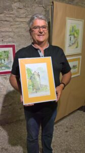 Guy Petite with the painting