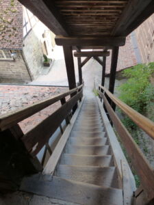 Steps to the perimeter wall.