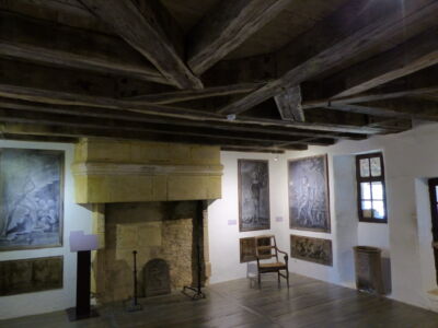 A 'fishbone' timber ceiling