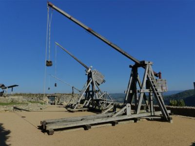 Various size trebuchets
