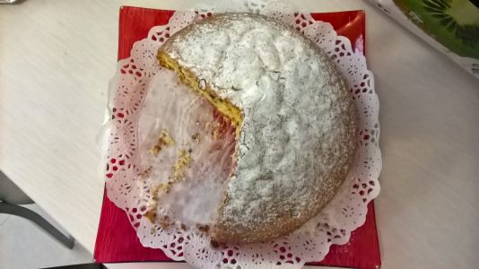 Homemade cake for us by Josefina-choc and orange