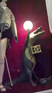 Friendly gator sculpture