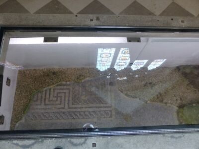 Roman villa floor under foundation.