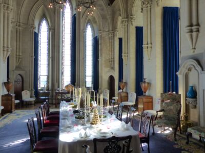 Dining table set for dessert!