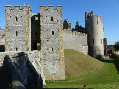 One gatehouse & the dry moat.
