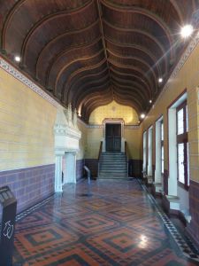 Gallery w/unique wood ceiling.