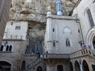 Built into the cliff.